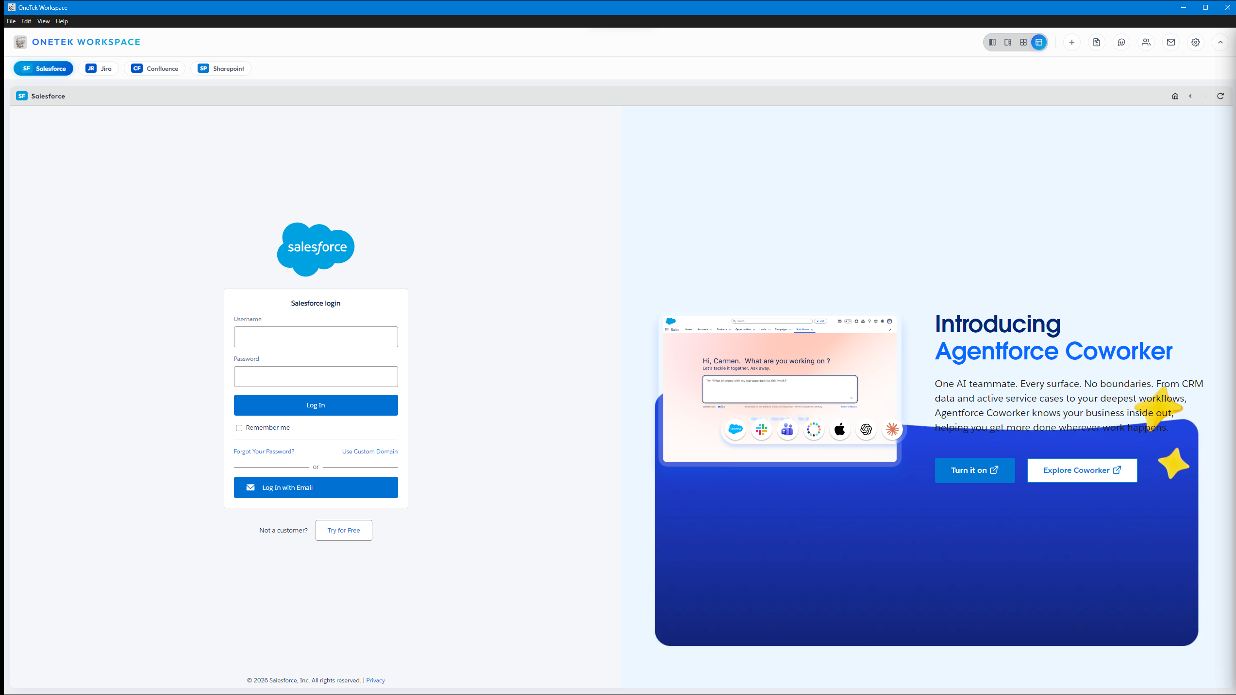 Salesforce natively integrated in a streamlined layout